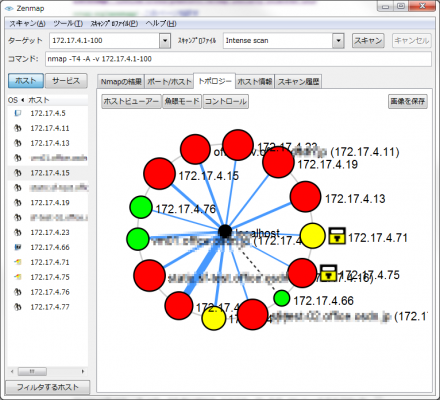 図9 「トポロジー」タブではネットワークトポロジを確認できる