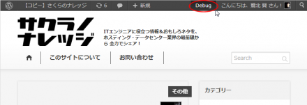Debug Bar 有効時の管理バー