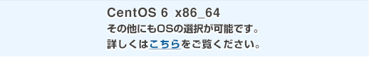 CentOS 6 x86_64 その他にもOSの選択が可能です。