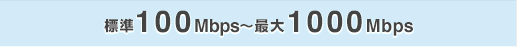 標準100Mbps〜最大1000Mbps