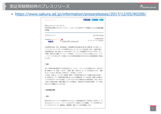 実証実験開始時のプレスリリース
• https://museum-web2.sakuraha.jp/20000815000000/information/pressreleases/2017/12/05/90200/
7
 