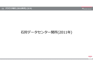 クラウド時代 (2010年代) (3/4)
石狩データセンター開所(2011年)
33
 