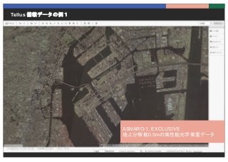 Tellus 搭載データの例１
ASNARO-1, EXCLUSIVE
地上分解能0.5mの高性能光学衛星データ
 