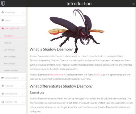 図4 Shadow DaemonのWebサイト