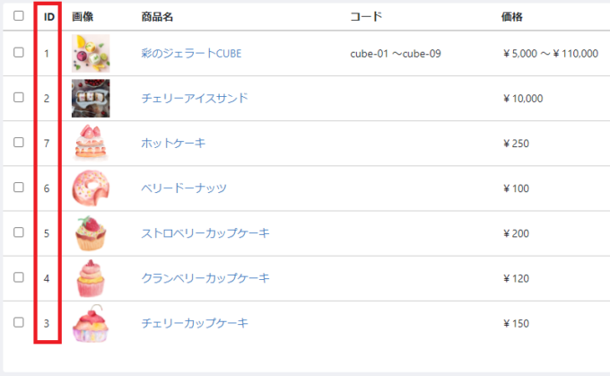 商品ID