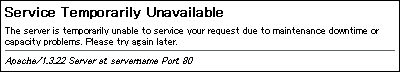 503 Service Temporarily Unavailable